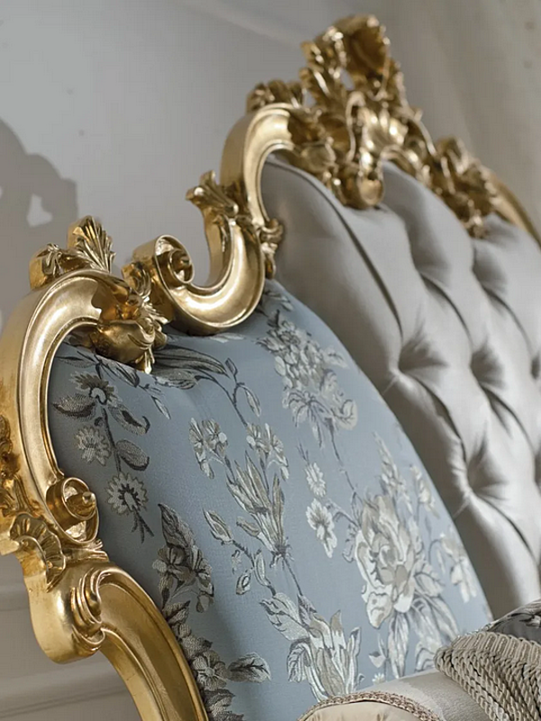 Letto matrimoniale in legno con testata imbottita DIAMANTE CASA +39 2401 fabbrica CASA +39 dall'Italia. Foto №2