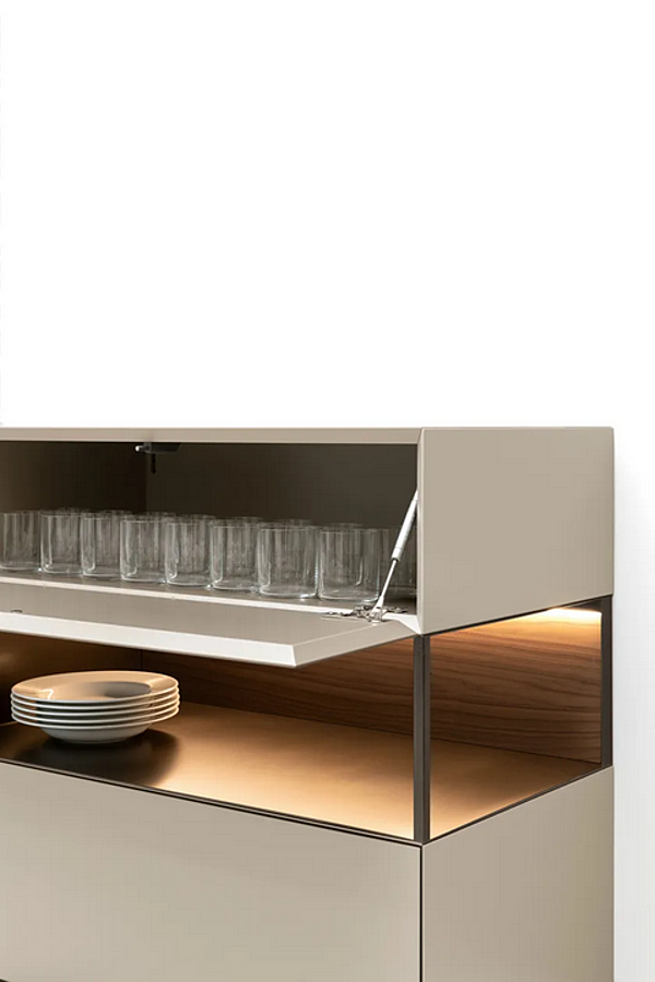 Credenza in legno con ante a ribalta e illuminazione integrata Kristalia Avenue fabbrica Kristalia dall'Italia. Foto №2