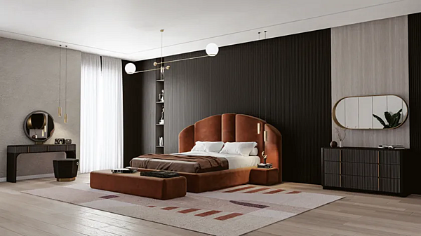 Letto matrimoniale con testata imbottita in tessuto CASA +39 CONCEPT 01 ECO001 fabbrica ENCORE (by CASA +39) dall'Italia. Foto №6