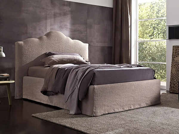 Letto matrimoniale con contenitore e testiera imbottita Duomo Design Elettra fabbrica Duomo Design dall'Italia. Foto №1