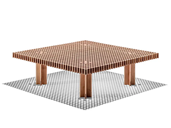 Tavolino da caffè quadrato in legno massello POLTRONA FRAU Kyoto