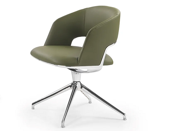 Poltrona girevole con base a 4 razze in pelle Alma FLEXFORM 29812 fabbrica FLEXFORM dall'Italia. Foto №1