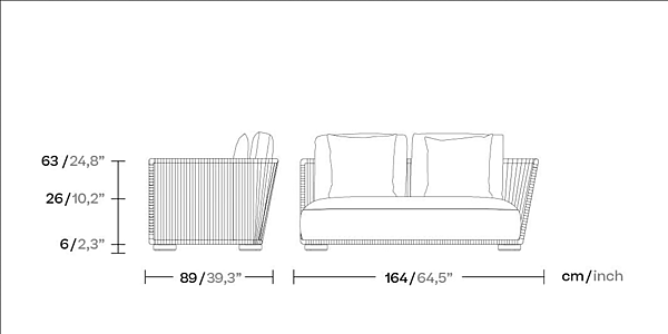 Divano angolare in tessuto da giardino KETTAL Grand Bitta KS7003400, KS7003300, KS7003500 fabbrica KETTAL dall'Italia. Foto №8