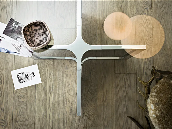 Tavolo rotondo in vetro e acciaio inox Gallotti&Radice collezione Raj 4 fabbrica Gallotti & Radice dall'Italia. Foto №3