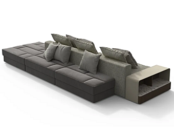 Divano angolare in tessuto con rack per riviste integrato GIORGETTI Skyline
