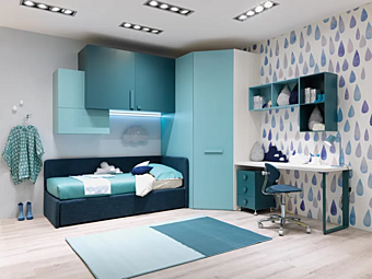 Camera da letto in legno con divano letto MORETTI COMPACT MC010 fabbrica MORETTI  COMPACT dall'Italia