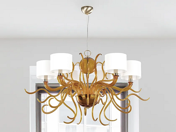 Светильник из муранского стекла ручной работы TOURBILLON MULTIFORME LP0505-6-A2 fabbrica MULTIFORME dall'Italia. Foto №2