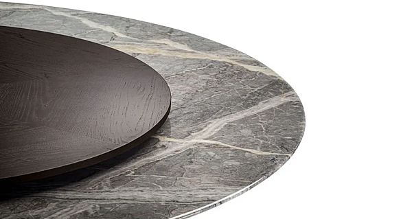 Tavolo da pranzo rotondo in marmo con lazy susan in legno POLTRONA FRAU Mesa Due fabbrica POLTRONA FRAU dall'Italia. Foto №5