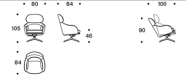 Poltrona bergère con poggiatesta e rivestimento sfoderabile Sunset Saba fabbrica SABA dall'Italia. Foto №12