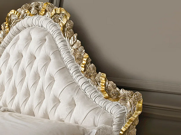 Letto matrimoniale in legno imbottito con testata trapuntata CASA +39 PUCCINI 7501, 7502 fabbrica CASA +39 dall'Italia. Foto №2