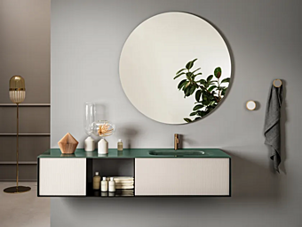 Unità di vanità sezionale a parete con lavabo integrato Artelinea Quadra AL 613