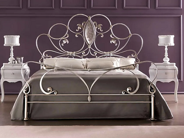 Letto matrimoniale con testata imbottita in tessuto Tiffany CORTEZARI fabbrica CORTE ZARI dall'Italia. Foto №2