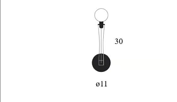 Lampada da parete in vetro e acciaio inox dimmerabile LED Lumina Matrix Mono 395 fabbrica Lumina dall'Italia. Foto №9