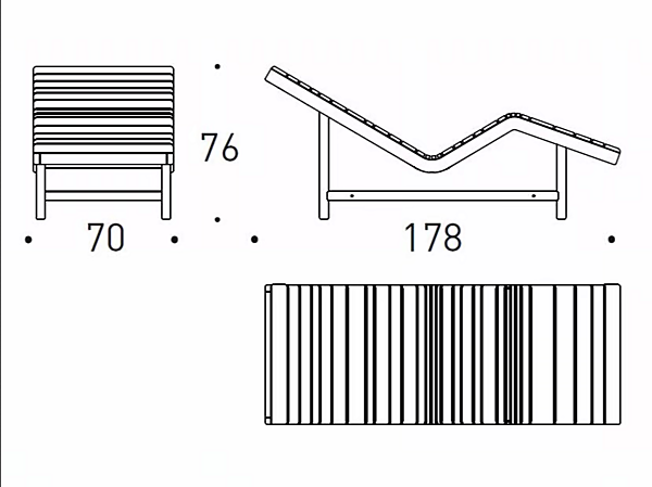 Lettino prendisole in teak con schienale morbido VARASCHIN Barcode 2181E fabbrica VARASCHIN dall'Italia. Foto №6