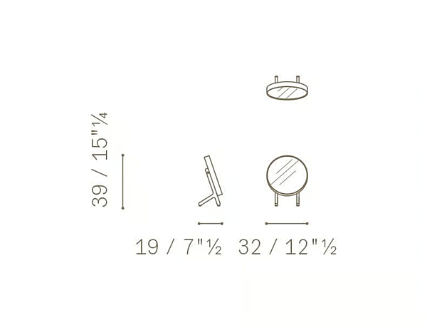 Specchio da tavolo in legno POLTRONA FRAU REN fabbrica POLTRONA FRAU dall'Italia. Foto №3