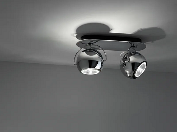 Lampada da soffitto regolabile in acciaio Fabbian collezione Beluga fabbrica Fabbian dall'Italia. Foto №2