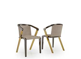 Poltrona in pelle imbottita con braccioli Bizzotto Italia Symphony Infinity