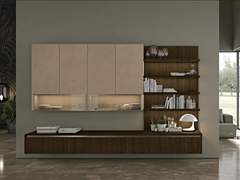 Parete attrezzata modulare in legno Clover Lux Living LUBE CUCINE