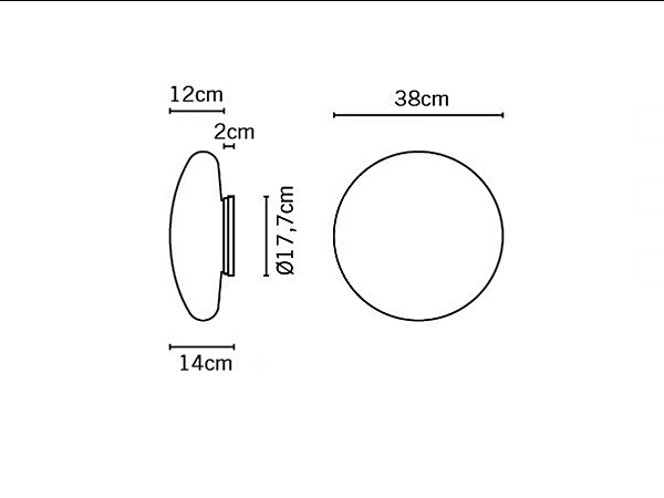 Lampada da parete in vetro e soffitto bianca Fabbian Lumi fabbrica Fabbian dall'Italia. Foto №6