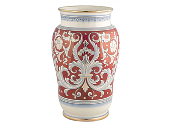 Vaso portombrelli in ceramica Lustro Rubino L_Antica Deruta LR/314/50