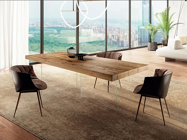 Tavolo rettangolare in legno e vetro AIR 2170W LAGO 2170W fabbrica LAGO dall'Italia. Foto №1