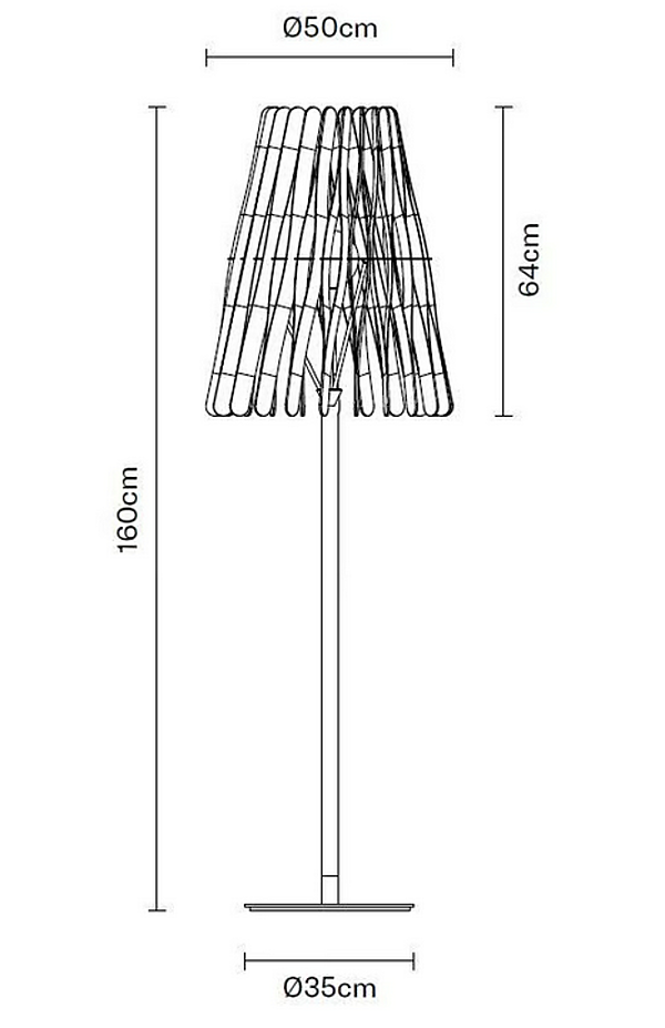 Lampada da terra in legno Fabbian Stick F23 C02 69 fabbrica Fabbian dall'Italia. Foto №5