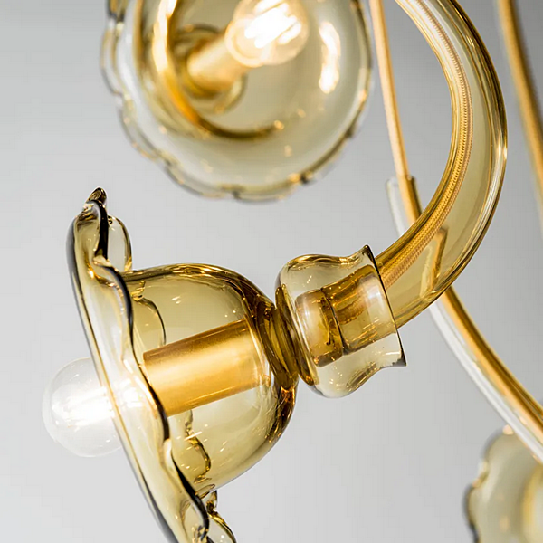 Lampada a sospensione in vetro soffiato Ikebana 16 MULTIFORME SL3370-16-FB fabbrica MULTIFORME dall'Italia. Foto №4