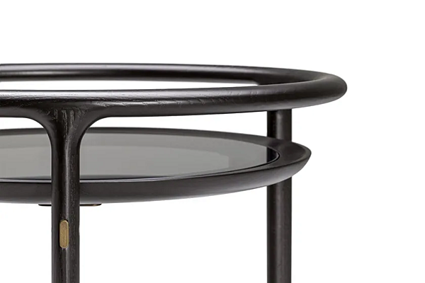 Троллей с деревянной и стеклянной столешницей POLTRONA FRAU DUO fabbrica POLTRONA FRAU dall'Italia. Foto №2