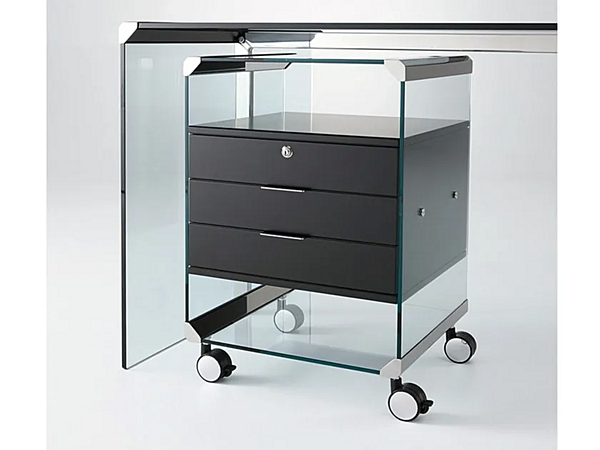 Unità di cassetti in cristallo con ruote Movie Gallotti&Radice fabbrica Gallotti & Radice dall'Italia. Foto №1