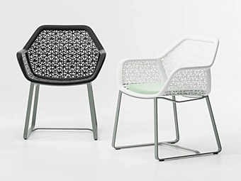 Sedia da giardino in fibra sintetica con base a slitta KETTAL MAIA