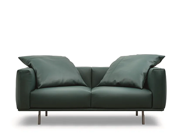 Divano in pelle a due posti con copertura removibile Binario Flou fabbrica Flou dall'Italia. Foto №1