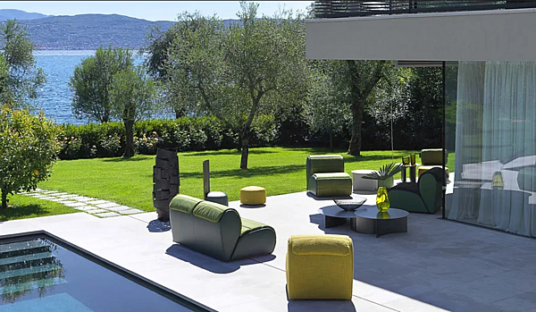 Poltrona da giardino modulare in tessuto Flora Flou fabbrica Flou dall'Italia. Foto №4