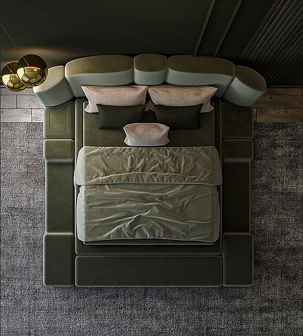 Letto matrimoniale con testata imbottita in tessuto CASA +39 CONCEPT 01 ECO001 fabbrica ENCORE (by CASA +39) dall'Italia. Foto №8