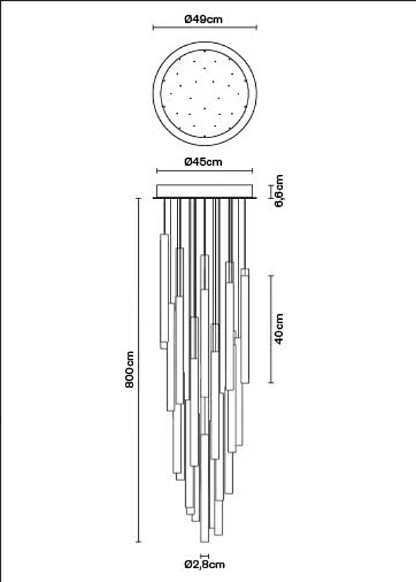 Lampada a sospensione in vetro borosilicato multispot Fabbian Tooby fabbrica Fabbian dall'Italia. Foto №15