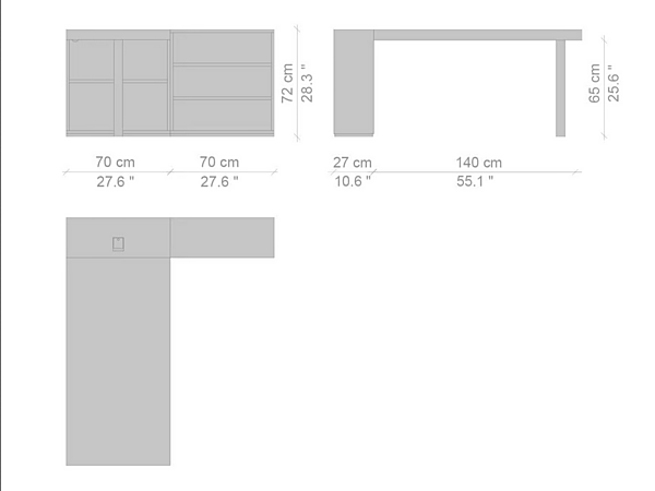 Scrivania rettangolare con libreria in legno CASSINA LC16 016 fabbrica CASSINA dall'Italia. Foto №6