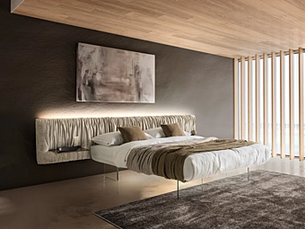 Letto matrimoniale con testata imbottita AIR REPLIS LAGO