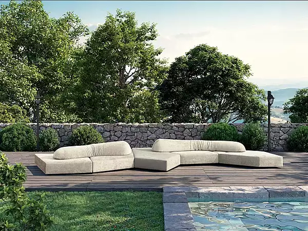 Divano giardino componibile in tessuto Edra collezione On the Rocks fabbrica EDRA dall'Italia. Foto №2