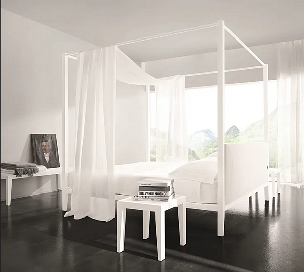 Letto matrimoniale in alluminio con testata imbottita Lera Duomo Design fabbrica Duomo Design dall'Italia. Foto №2
