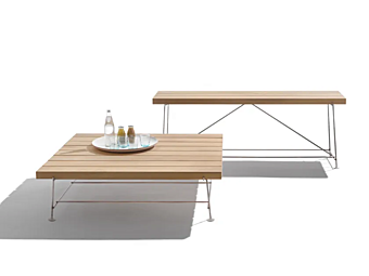 Tavolino da caffè in iroko low FLEXFORM collezione Any Day outdoor