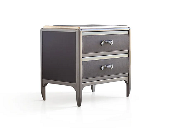 Tavolino da notte rettangolare in legno e pelle Savio Firmino 3699 3699COM fabbrica SAVIO FIRMINO dall'Italia. Foto №1