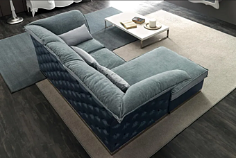 Divano a tre posti in tessuto tufted con chaise longue CORTEZARI TIAGO 683-SX