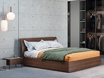 Letto matrimoniale con schienale imbottito NOVAMOBILI BEND
