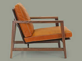 Poltrona in pelle con braccioli Sean Borzalino EUS6POLT-FRAS, EUS6POLT-NOCE fabbrica Borzalino dall'Italia