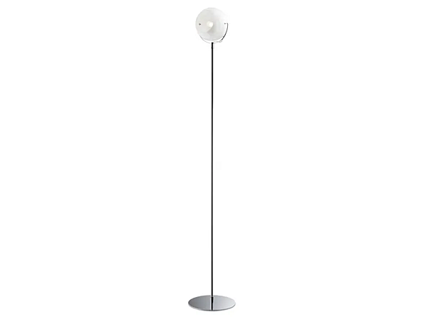 Lampada da terra regolabile in cromo con paralume bianco Fabbian Beluga fabbrica Fabbian dall'Italia. Foto №1