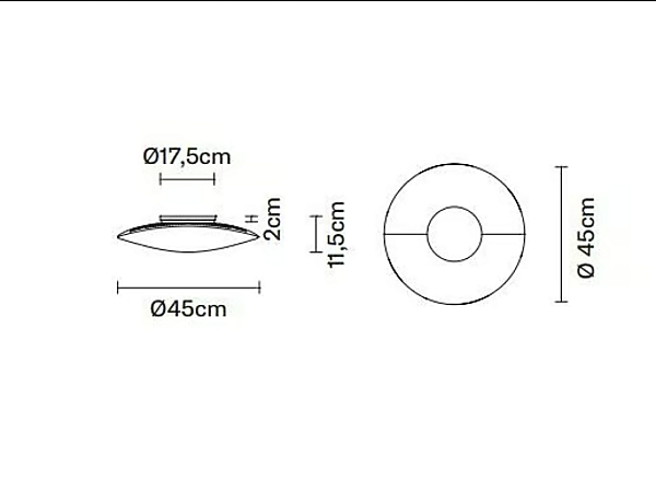 Lampada da soffitto in vetro soffiato LED Loop Fabbian fabbrica Fabbian dall'Italia. Foto №6