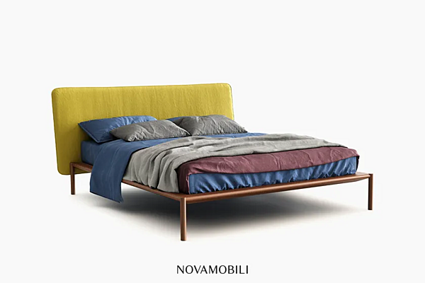 Letto matrimoniale in tessuto con testata imbottita Rain NOVAMOBILI fabbrica NOVAMOBILI dall'Italia. Foto №4