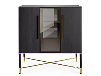 Vetrina in legno e cristallo con illuminazione integrata Gallotti&Radice Tama fabbrica Gallotti & Radice dall'Italia