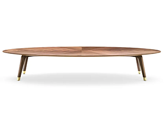 Tavolino da caffè ovale basso in noce Black Tie Milton MILW22