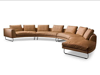Divano modulare curvo in pelle I 4 Mariani collezione Add Look Round