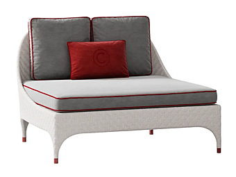 Poltrona da giardino in legno e tessuto con braccioli CPRN HOMOOD OD1035, OD1036 fabbrica CPRN HOMOOD dall'Italia